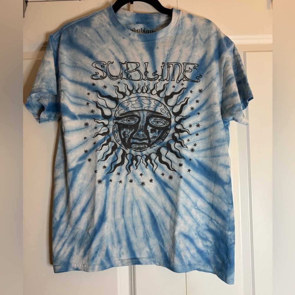 Sublime Sun Logo Tie Dye T Shirt Blue Adult M‎